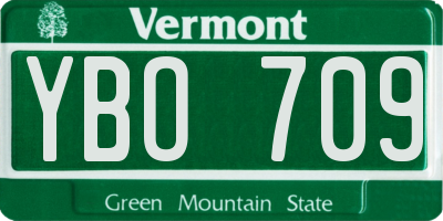 VT license plate YBO709
