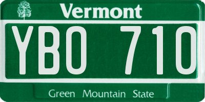 VT license plate YBO710