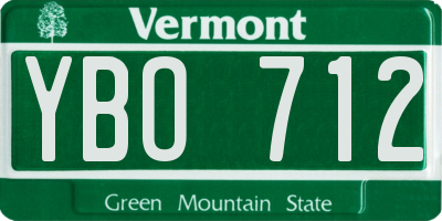 VT license plate YBO712