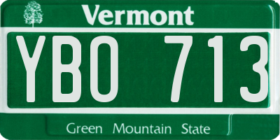 VT license plate YBO713