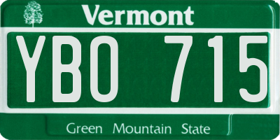 VT license plate YBO715