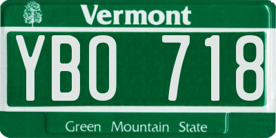 VT license plate YBO718