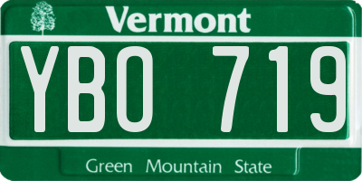 VT license plate YBO719