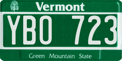 VT license plate YBO723