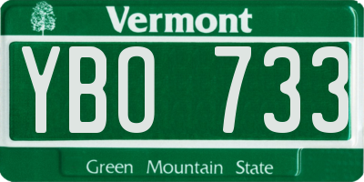 VT license plate YBO733