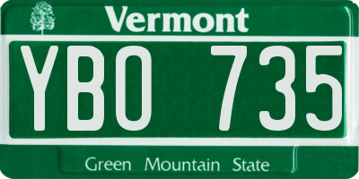 VT license plate YBO735
