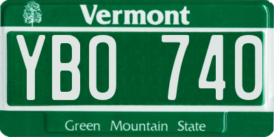 VT license plate YBO740