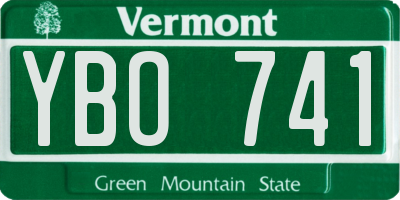 VT license plate YBO741