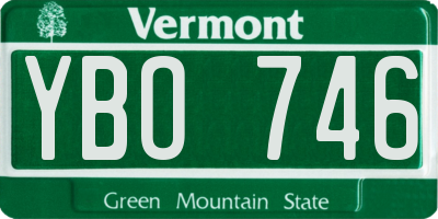VT license plate YBO746