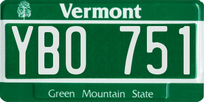 VT license plate YBO751
