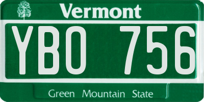 VT license plate YBO756