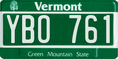 VT license plate YBO761