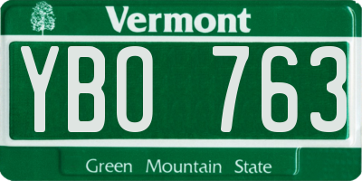 VT license plate YBO763