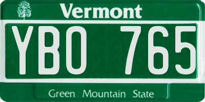VT license plate YBO765
