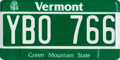 VT license plate YBO766