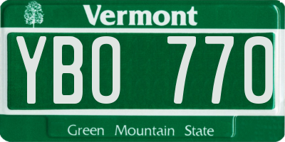 VT license plate YBO770