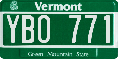 VT license plate YBO771
