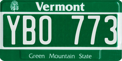 VT license plate YBO773