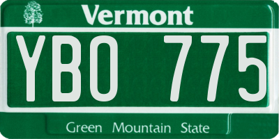 VT license plate YBO775