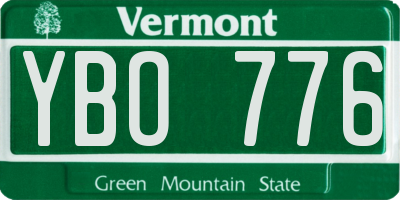 VT license plate YBO776