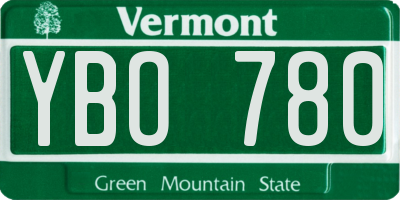 VT license plate YBO780