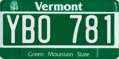VT license plate YBO781