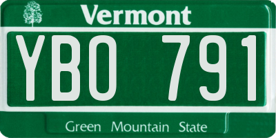 VT license plate YBO791