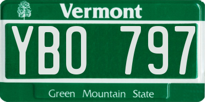 VT license plate YBO797