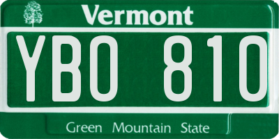 VT license plate YBO810