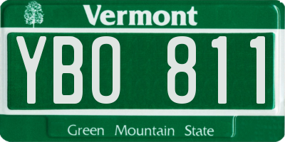 VT license plate YBO811
