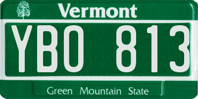 VT license plate YBO813