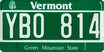 VT license plate YBO814