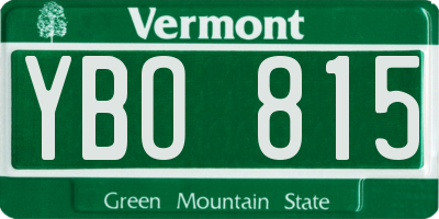 VT license plate YBO815