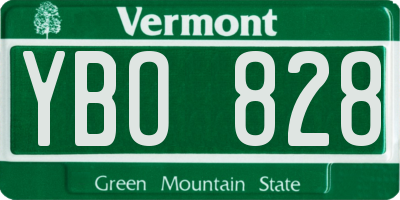 VT license plate YBO828