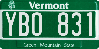 VT license plate YBO831