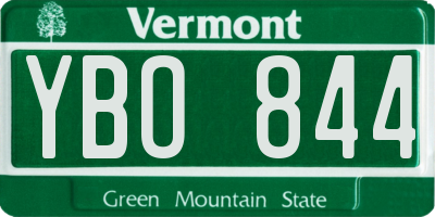 VT license plate YBO844