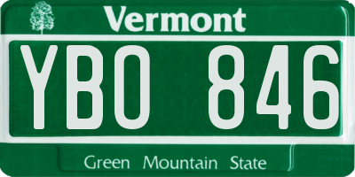 VT license plate YBO846