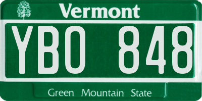 VT license plate YBO848