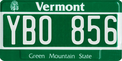 VT license plate YBO856