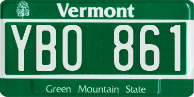 VT license plate YBO861