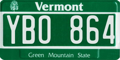 VT license plate YBO864