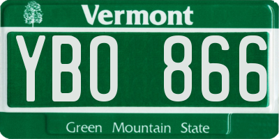 VT license plate YBO866