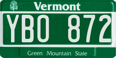 VT license plate YBO872