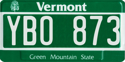 VT license plate YBO873