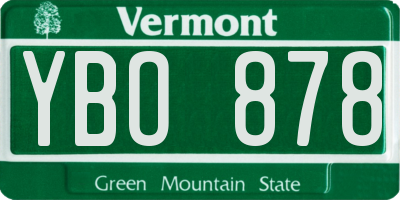 VT license plate YBO878