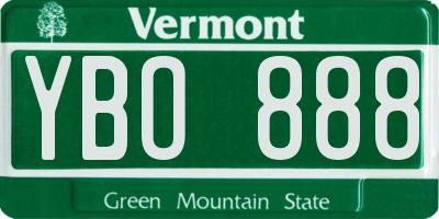 VT license plate YBO888