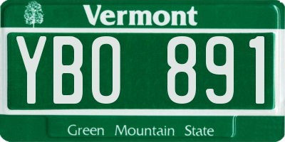 VT license plate YBO891