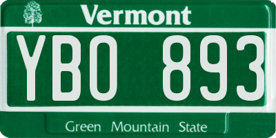 VT license plate YBO893