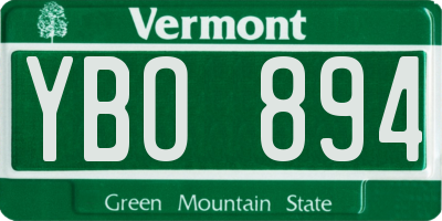 VT license plate YBO894