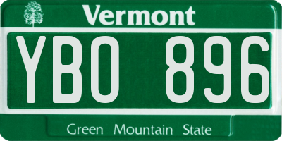 VT license plate YBO896